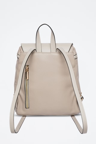 Mochila em couro Marjolaine - Bege-claro