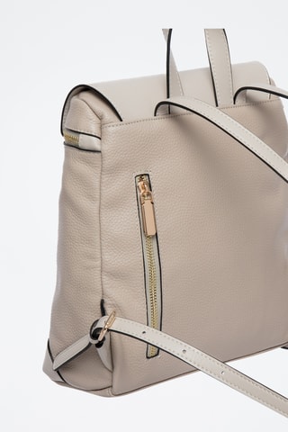 Mochila em couro Marjolaine - Bege-claro