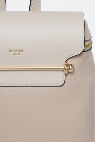 Mochila em couro Marjolaine - Bege-claro