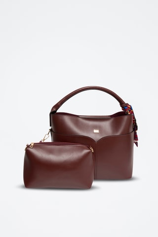 Handtas en Clutch Nune - Zwart - Bordeauxrood