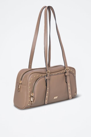 Sac porté épaule Bowling - Beige et doré