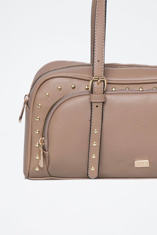 Sac porté épaule Bowling - Beige et doré