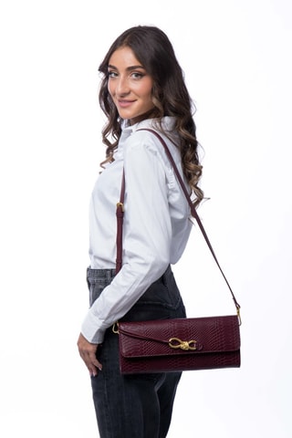 Sac bandoulière en cuir Cocktail - Doré et rouge