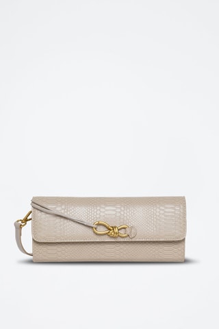 Sac bandoulière en cuir Cocktail - Beige et doré