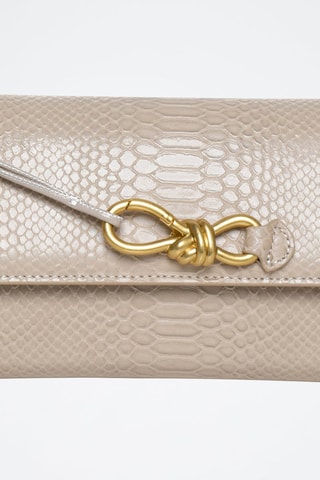 Sac bandoulière en cuir Cocktail - Beige et doré