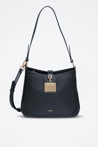 Sac porté épaule en cuir Expresso - Doré et noir