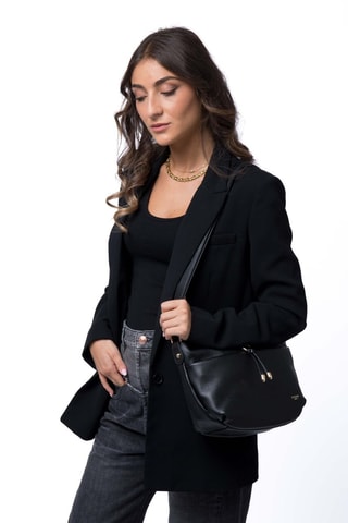 Mala a tiracolo de couro Figaro - Preto - Preto