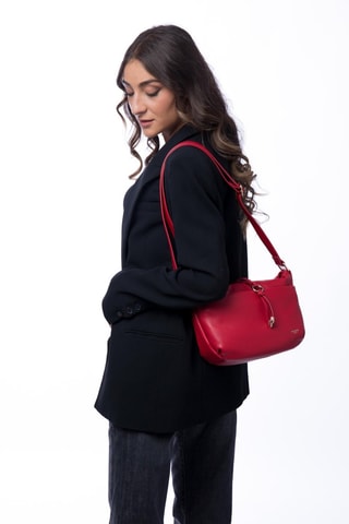 Sac bandoulière en cuir Figaro - Doré et rouge