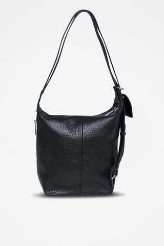 Mochila de couro Granola - Preto - Prateado, branco e preto