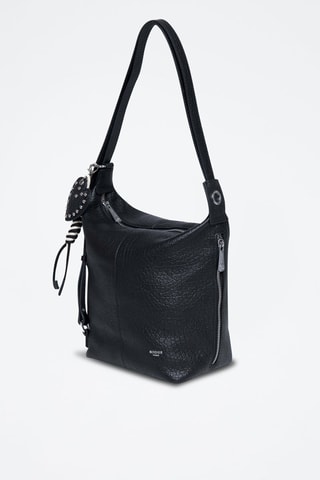 Mochila de couro Granola - Preto - Prateado, branco e preto