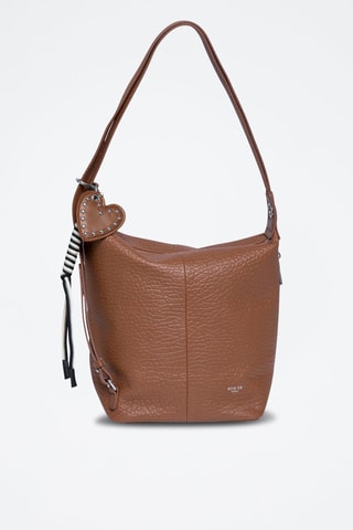 Sac à dos en cuir Granola - Argenté et marron