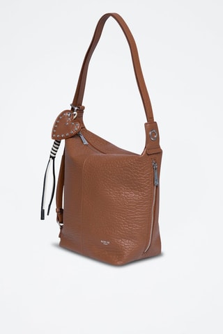 Sac à dos en cuir Granola - Argenté et marron