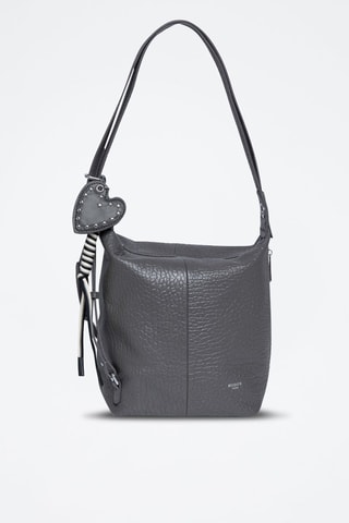 Sac à dos en cuir Granola - Blanc, gris et noir