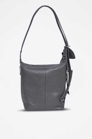 Sac à dos en cuir Granola - Blanc, gris et noir