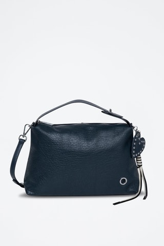 Sac à main en cuir Moresco - Argenté, bleu et noir