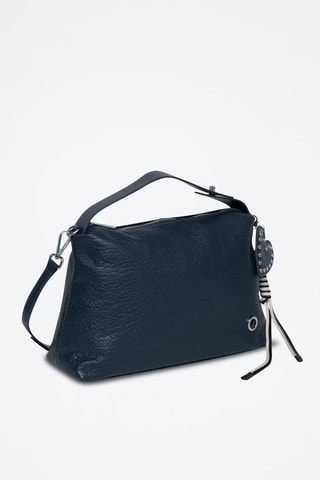 Sac à main en cuir Moresco - Argenté, bleu et noir