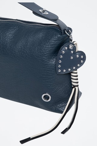 Sac à main en cuir Moresco - Argenté, bleu et noir