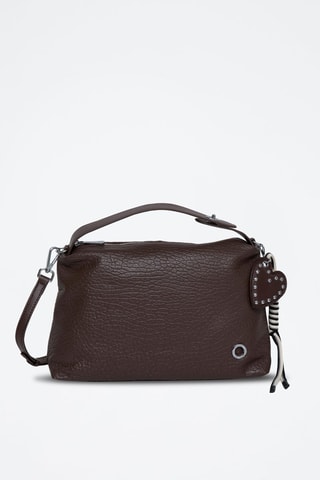 Leren Handtas Moresco - Zwart - Zilverkleurig, wit, bruin en zwart