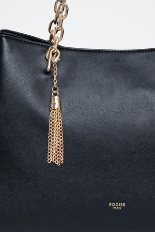 Mala de ombro em couro Nolian - Preto - Dourado e preto