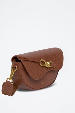 Sac bandoulière en cuir Reglisse - Doré et marron