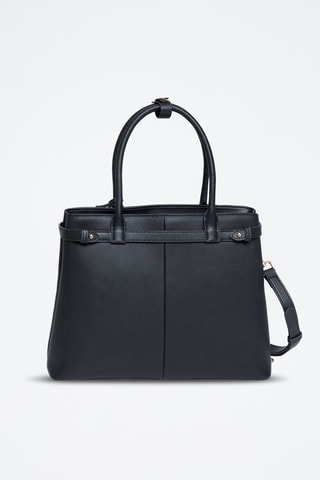 Mala de couro Monaco - Preto - Dourado e preto