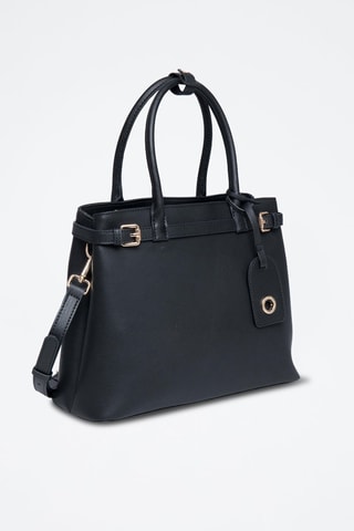 Mala de couro Monaco - Preto - Dourado e preto