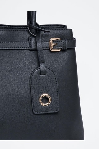 Mala de couro Monaco - Preto - Dourado e preto