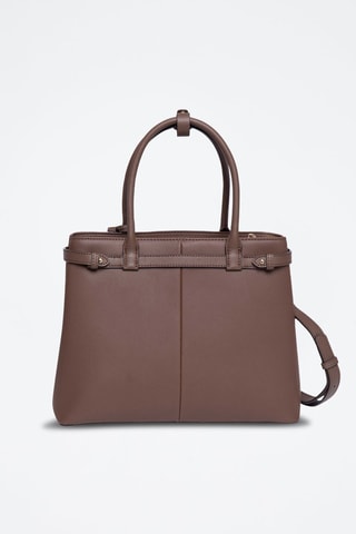 Mala de couro Monaco - Preto - Dourado e castanho