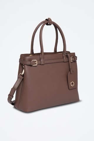 Mala de couro Monaco - Preto - Dourado e castanho