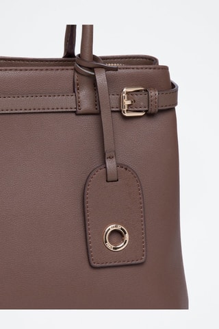 Mala de couro Monaco - Preto - Dourado e castanho