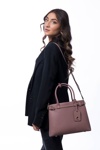 Sac à main en cuir Monaco - Doré et violet