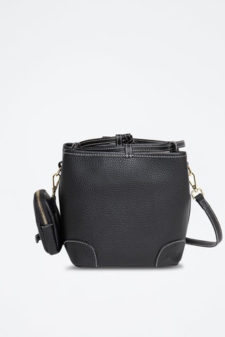 Mala a tiracolo de couro Love - Preto