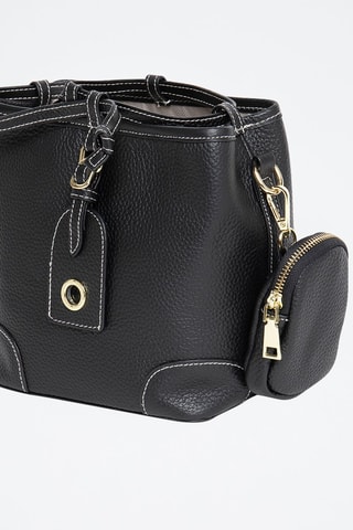 Mala a tiracolo de couro Love - Preto