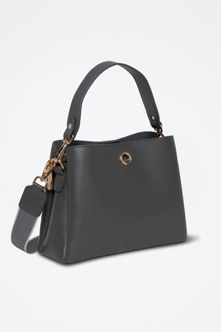 Sac à main en cuir Margarita - Doré, gris et noir