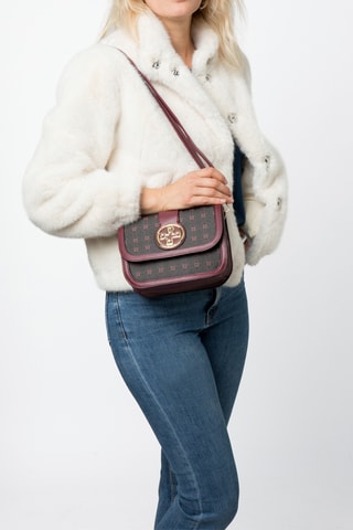 Mala a tiracolo de couro Zen - Preto