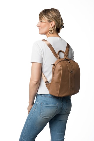 Mala a tiracolo de couro Zen - Castanho