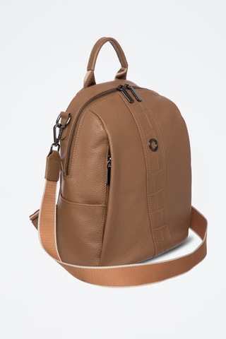 Mala a tiracolo de couro Zen - Castanho