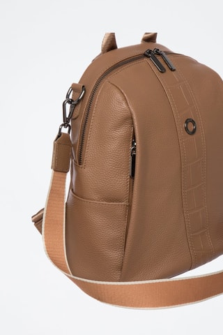 Mala a tiracolo de couro Zen - Castanho