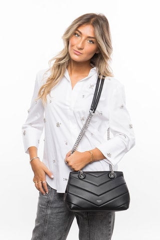 Sac bandoulière en cuir Boutic - Noir