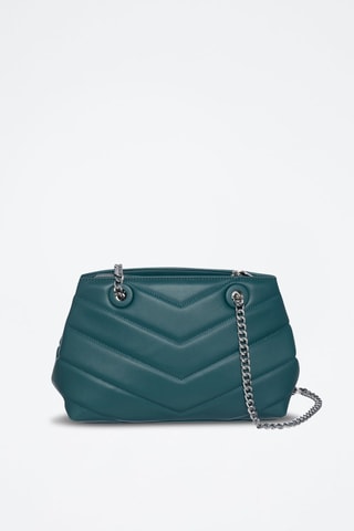 Sac bandoulière en cuir Boutic - Bleu canard