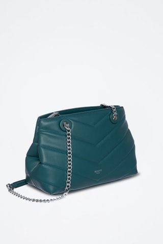 Sac bandoulière en cuir Boutic - Bleu canard