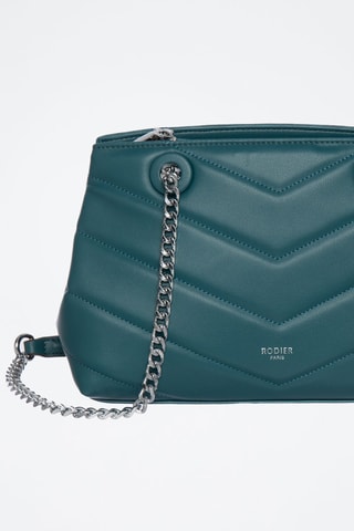 Sac bandoulière en cuir Boutic - Bleu canard