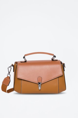 Mala a tiracolo de couro Bingo - Camel