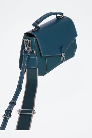 Sac bandoulière en cuir Bingo - Bleu canard