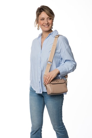 Sac bandoulière en cuir Vegas - Taupe