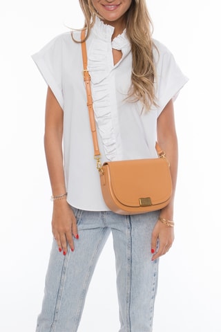 Sac bandoulière en cuir Drago - Orange clair