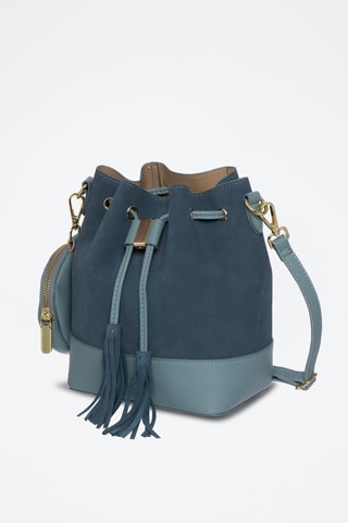 Sac seau en cuir Pochon - Bleu