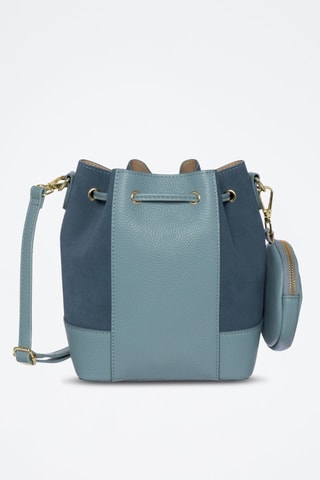 Sac seau en cuir Pochon - Bleu