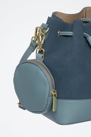 Sac seau en cuir Pochon - Bleu