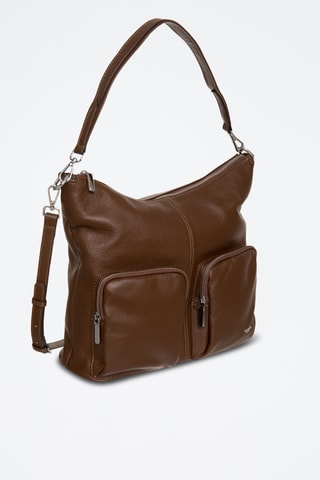 Mala de ombro em couro Lisbonne - Castanho